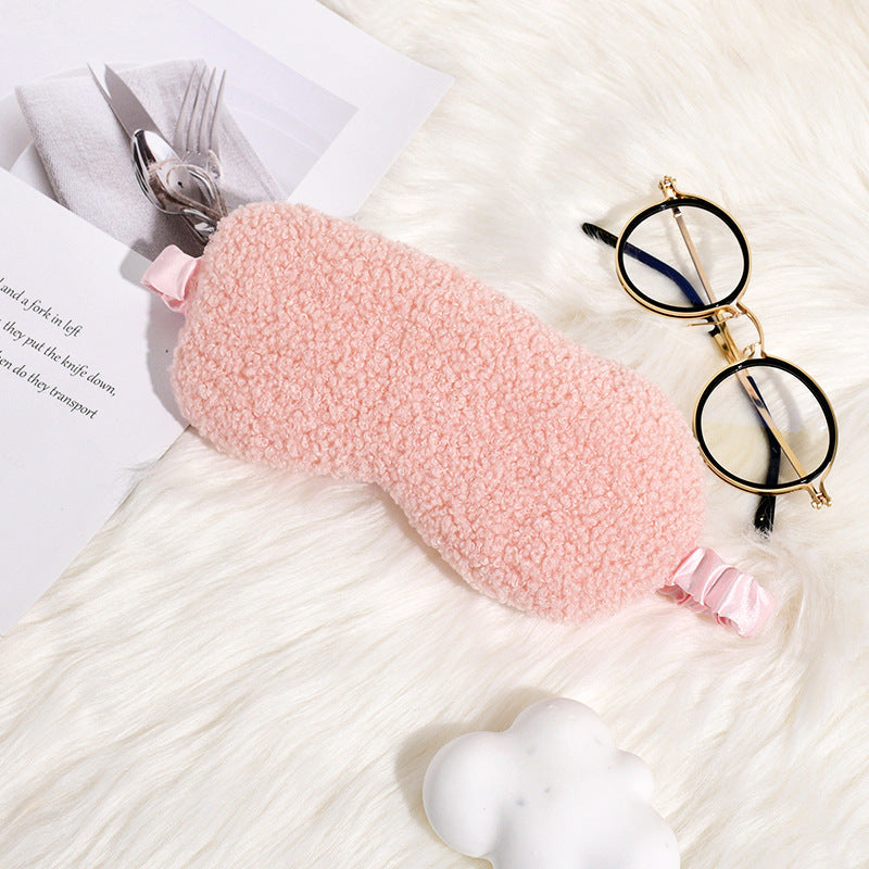 Women's cuddly thermo sleep mask made of teddy fleece with adjustable satin band Kalsten