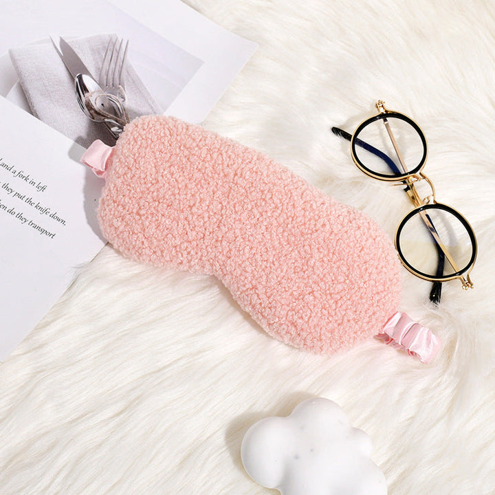 Women's cuddly thermo sleep mask made of teddy fleece with adjustable satin band Kalsten
