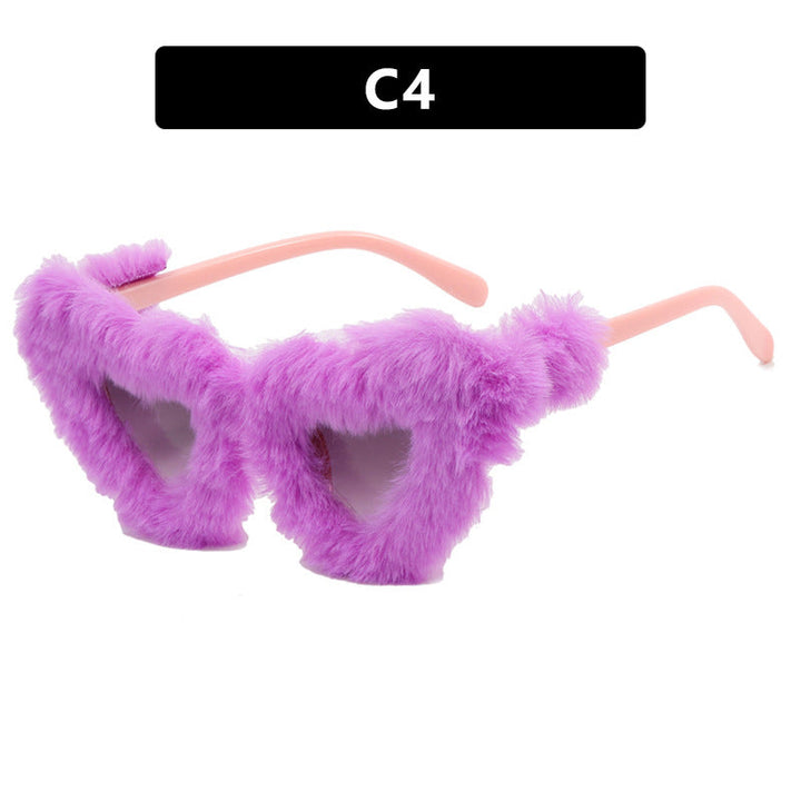 Women Paw Sunglasses with Luxurious Fur Trim Kalsten