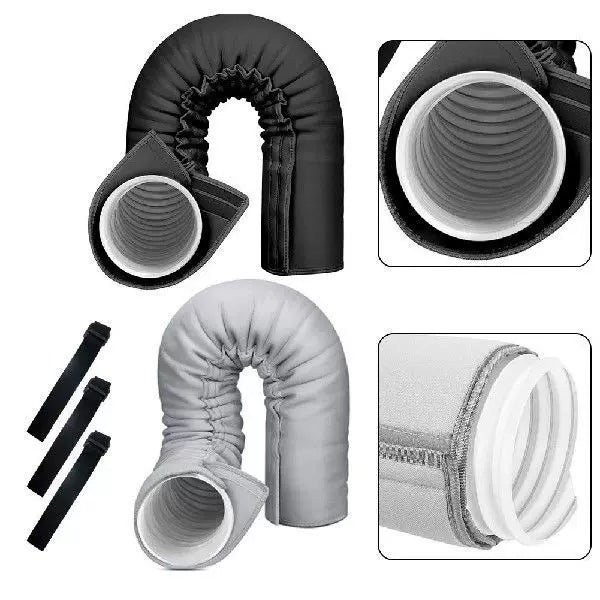 Unisex one size insulated flexible exhaust pipe sleeve with Velcro safety strap for portable air conditioners and dryers Kalsten