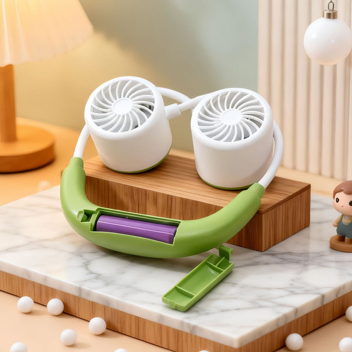 Ladies portable neck fan with dual cooling fan Kalsten