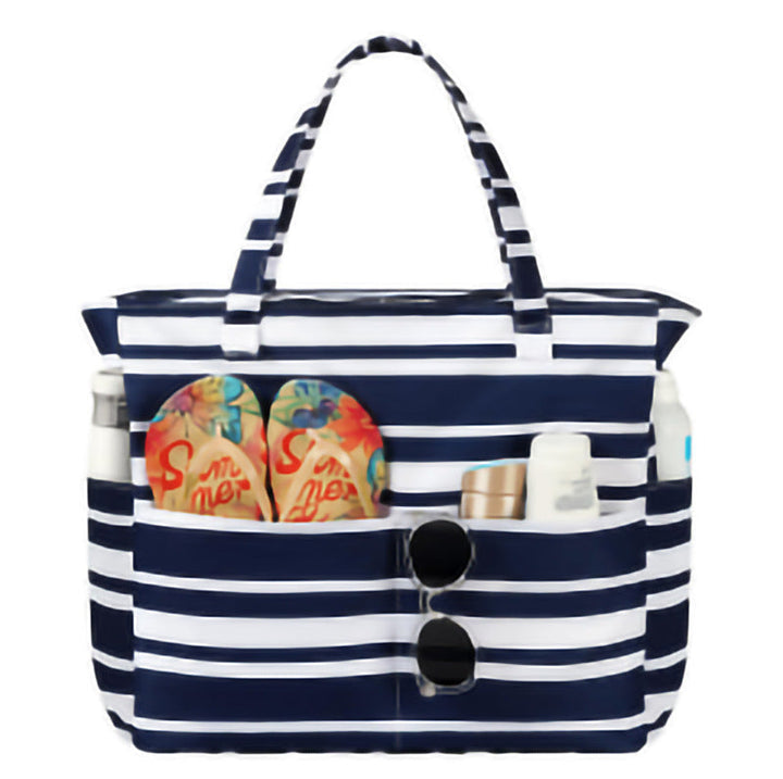 Spacious and Stylish Shopping Bag with Striped Pattern Kalsten