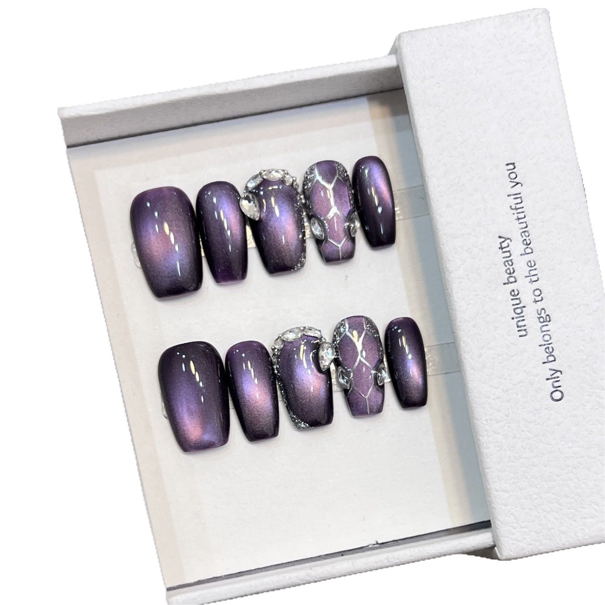 Diamond-Accented Press-On Nail Set Acalora