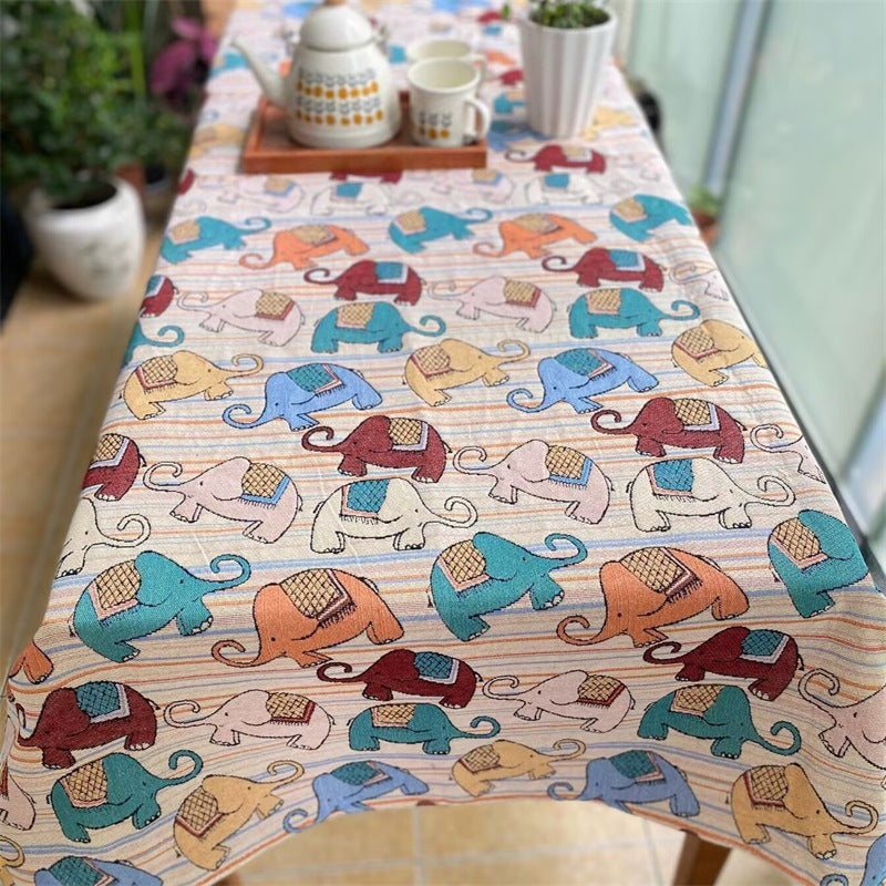 Decorative Elephant Pattern Tablecloth