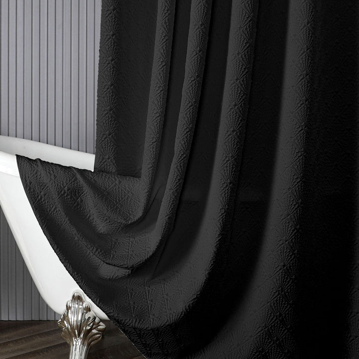 Textured Leaf Pattern Shower Curtain Kalsten