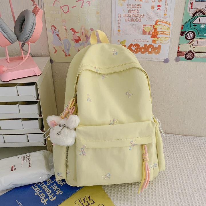 Embroidered Floral Pattern School Backpack