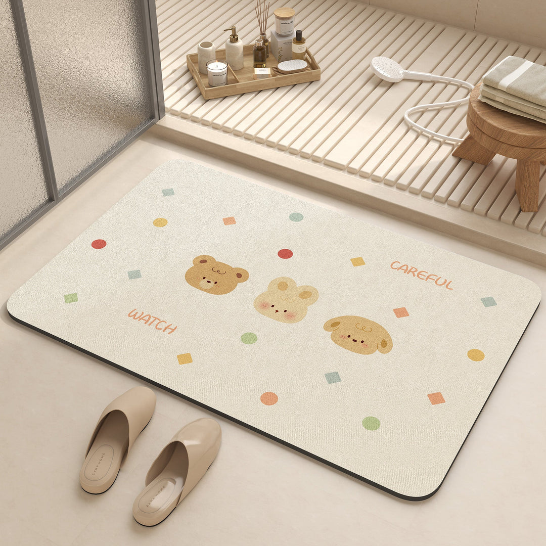 Playful Cartoon Dog-Themed Bath Mat Kalsten