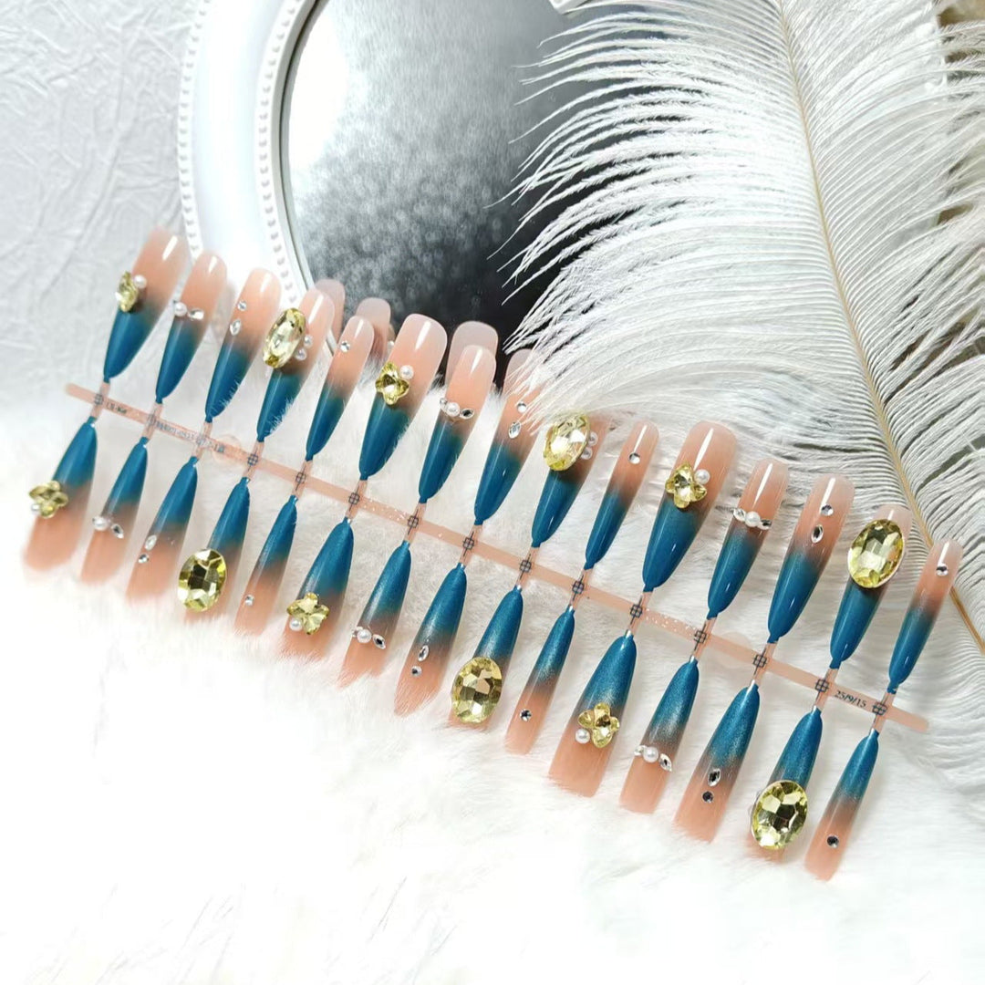 Artificial Nails in Elegant Stiletto Style with Sparkling Accents Kalsten
