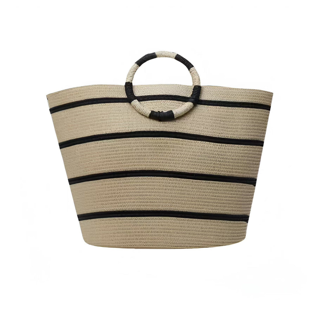 Elegant and Structured Basket Bag with Round Handles Kalsten