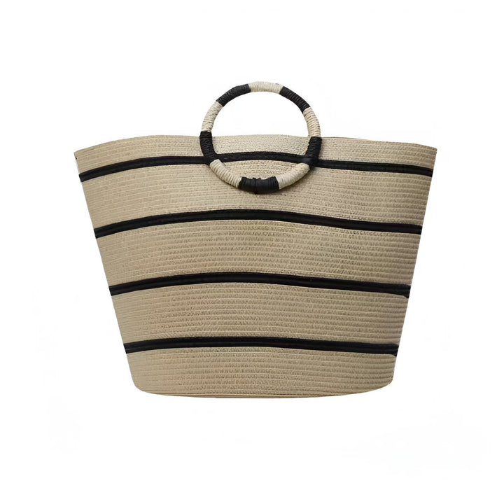 Elegant and Structured Basket Bag with Round Handles Kalsten