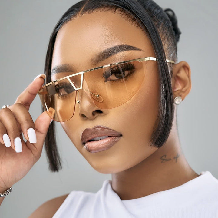Women's futuristic sunglasses with protective metal frame Kalsten
