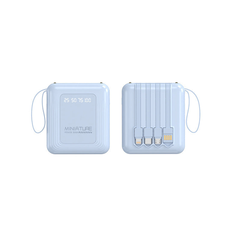 Compact power bank with integrated cable and digital charging display Kalsten