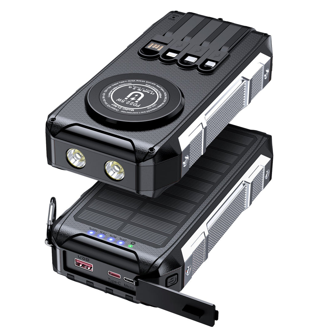 Multifunctional solar power bank with LED light and fast charging function Kalsten