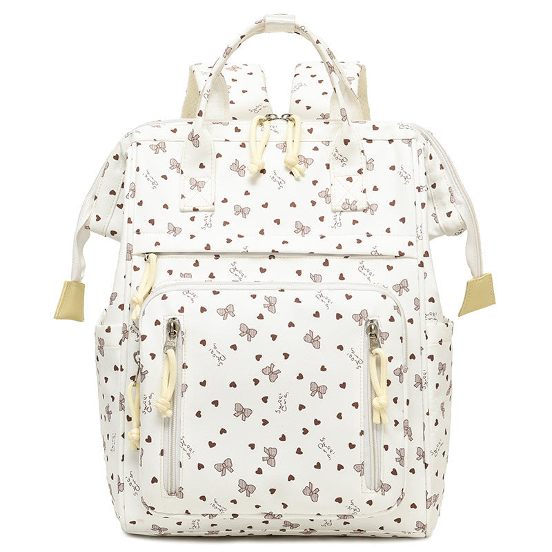 Stylish Heart-Printed Multi-Pocket Backpack kalsten