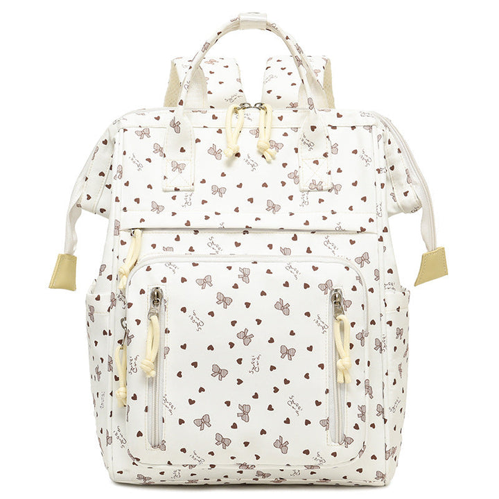 Stylish Heart-Printed Multi-Pocket Backpack kalsten