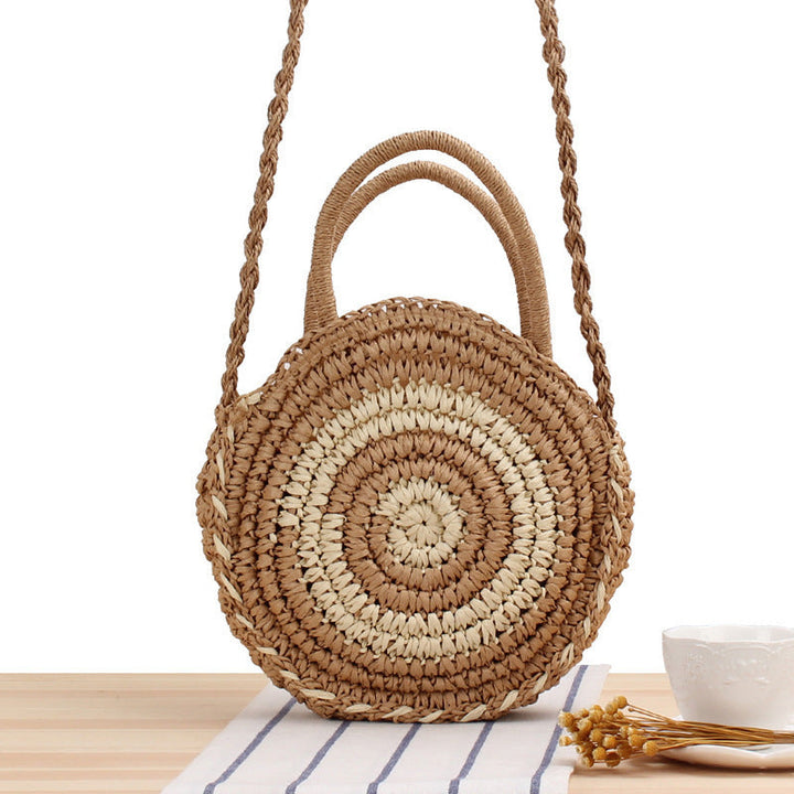 Round Bast Crossbody Bag with Spiral Design Kalsten