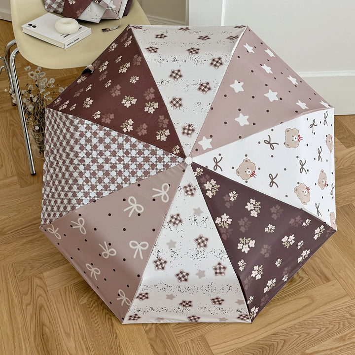 Women's Folding Umbrella with Exclusive Patchwork Design Kalsten