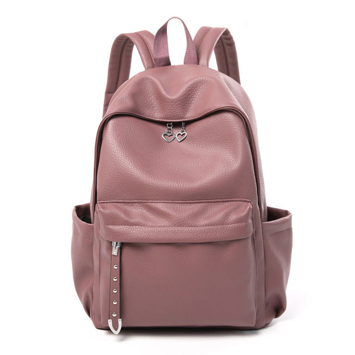 Contemporary Textured Leather School Backpack Kalsten