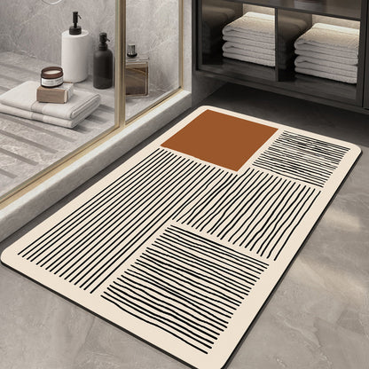 Textured Abstract Design Bath Mat Acalora