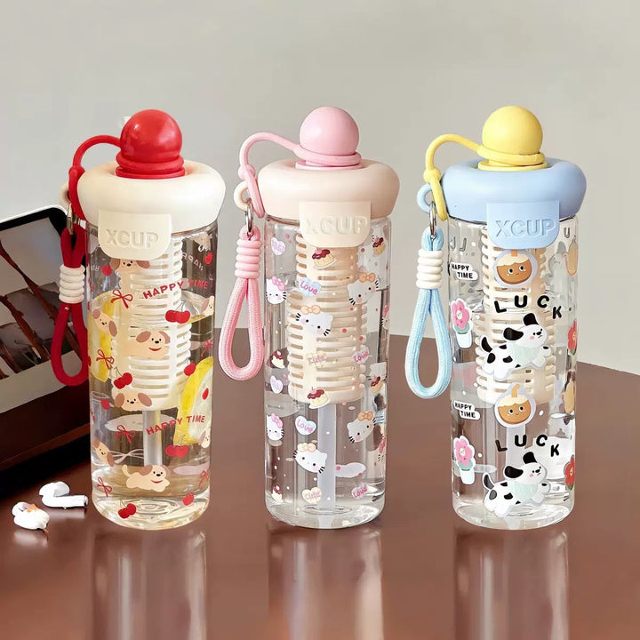 Women’s water bottle with cheerful design and fruit infusion insert Kalsten