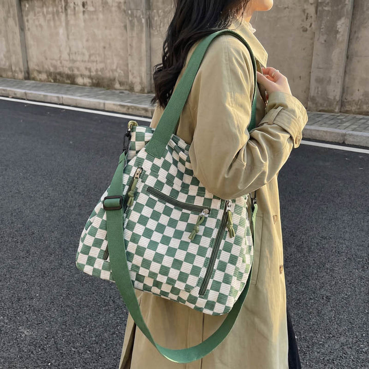 Versatile Checkered Tote Bag Kalsten