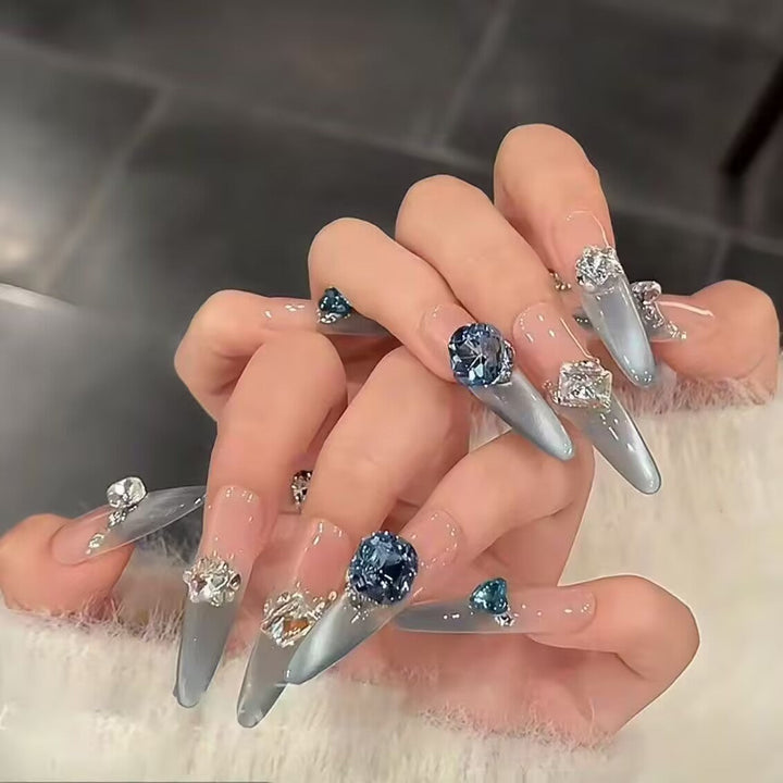 Artistic Nail Art Extensions with Floral Accents Kalsten