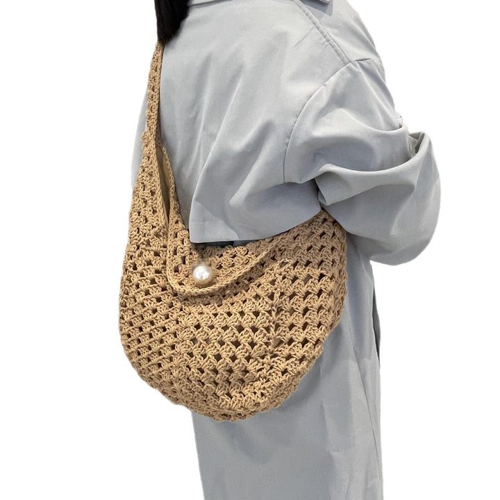 Handmade shoulder bag with bead closure Kalsten
