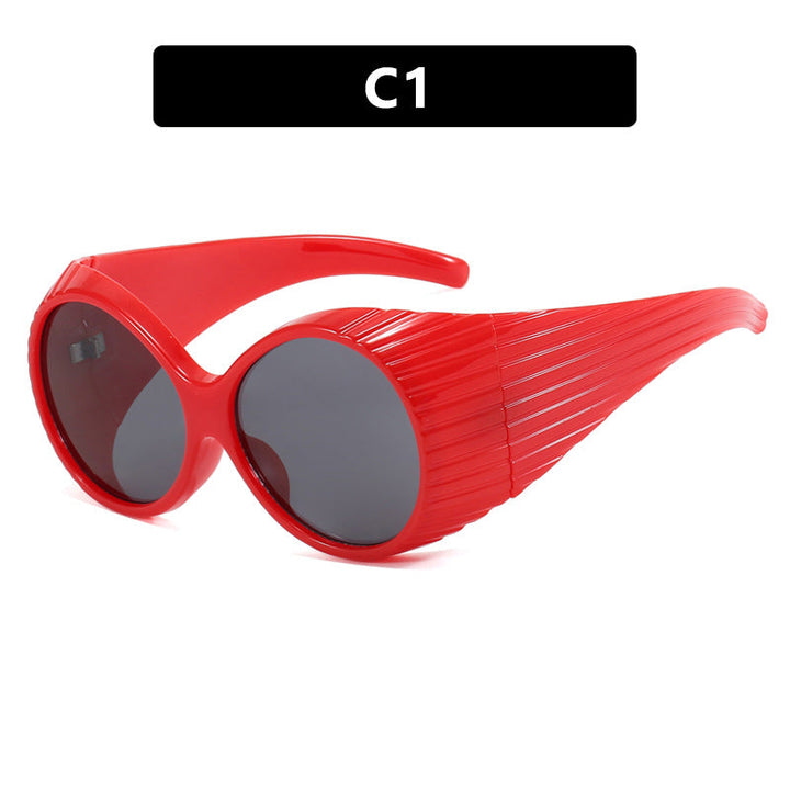 Women's extravagant sunglasses with curved frame Kalsten