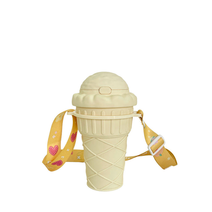 Women’s creative ice cream cup drinking bottle with practical carrying strap Kalsten
