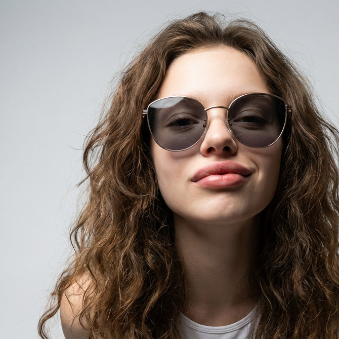 Women's geometric sunglasses with narrow metal frame Kalsten