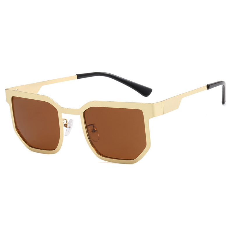 Ladies modern sunglasses in trendy rectangular design with narrow metal frame Kalsten