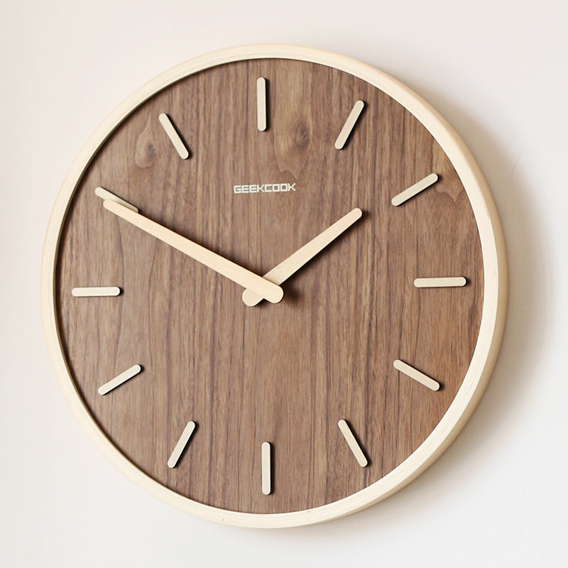 Kalsten | Minimalistic Quiet Wooden Wall Clock 12 Inch