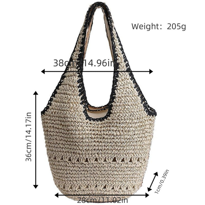 Woven Natural Material Handbag with Minimalist Structure Kalsten