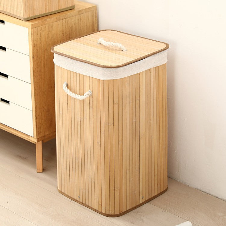 Laundry basket made of natural bamboo by Acalora