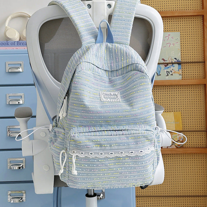 Casual Textured School Backpack