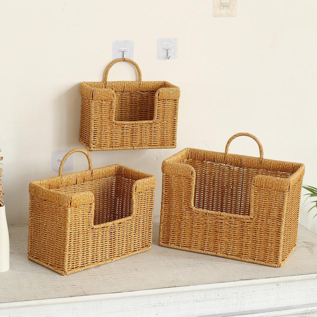 Unisex Handwoven Storage Basket with Practical Carrying Handle Kalsten