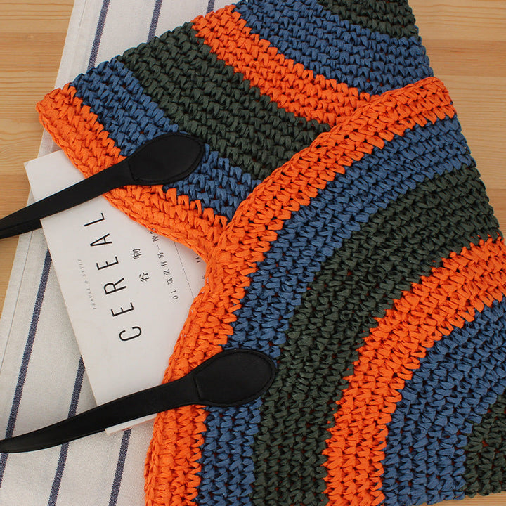 Fashionable Braided Tote Bag with Unique Wave Pattern Kalsten