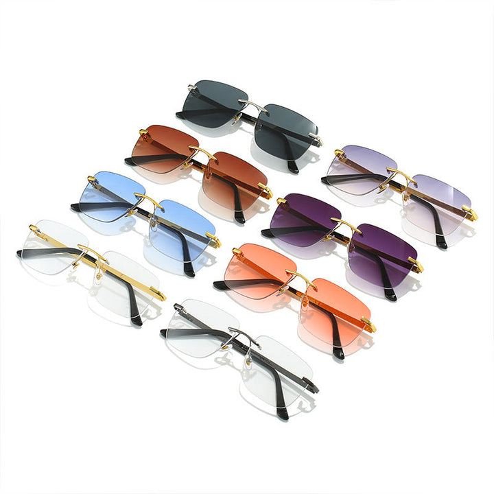Women's fashionable rectangular semi-rimmed sunglasses with innovative design Kalsten