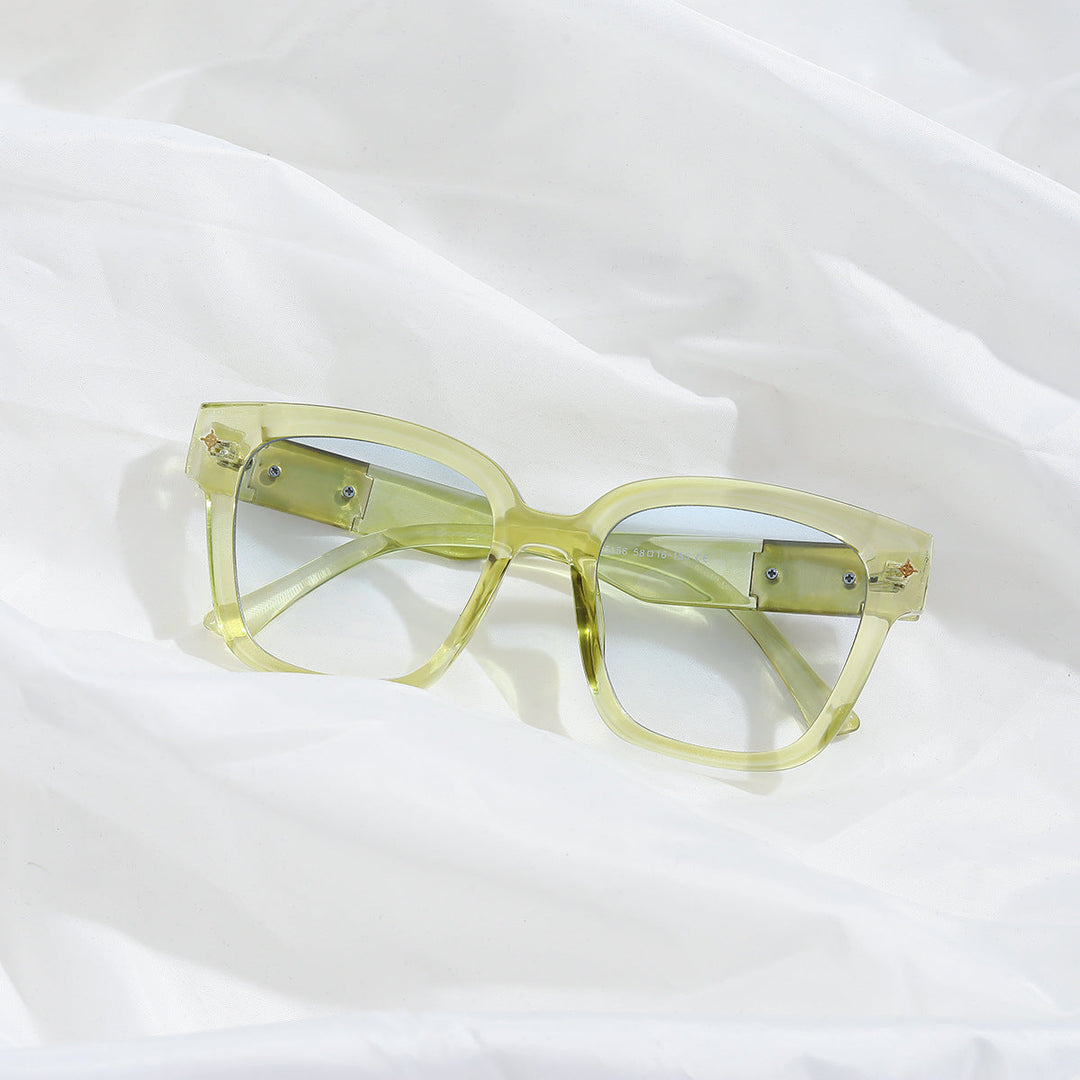 Women's fashionable square sunglasses with transparent frame Kalsten