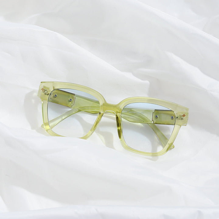 Women's fashionable square sunglasses with transparent frame Kalsten