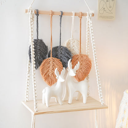 Bohemian Macrame Leaf Art Display Shelf Acalora