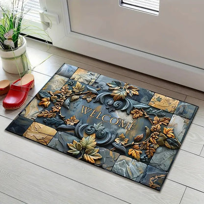Decorative Stone Pattern Area Mat Acalora