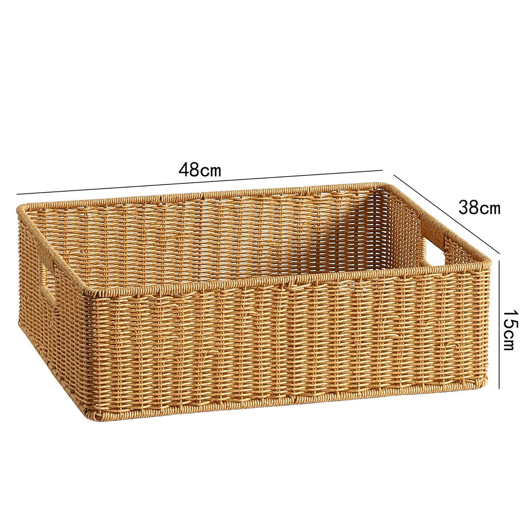 Handwoven Rectangular Storage Basket with Cut-Out Handles Kalsten
