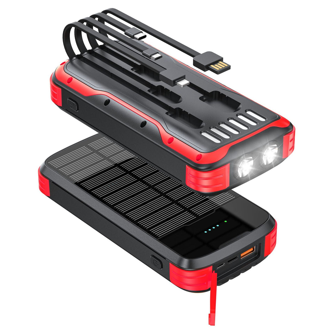 Robust Solar Powerbank with Integrated Flashlight and Multifunctional Charging Connection Kalsten
