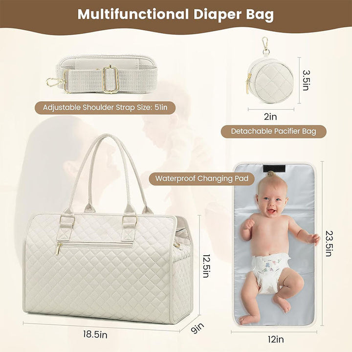 Padded handbag with detachable cosmetic pouch and organizer Kalsten