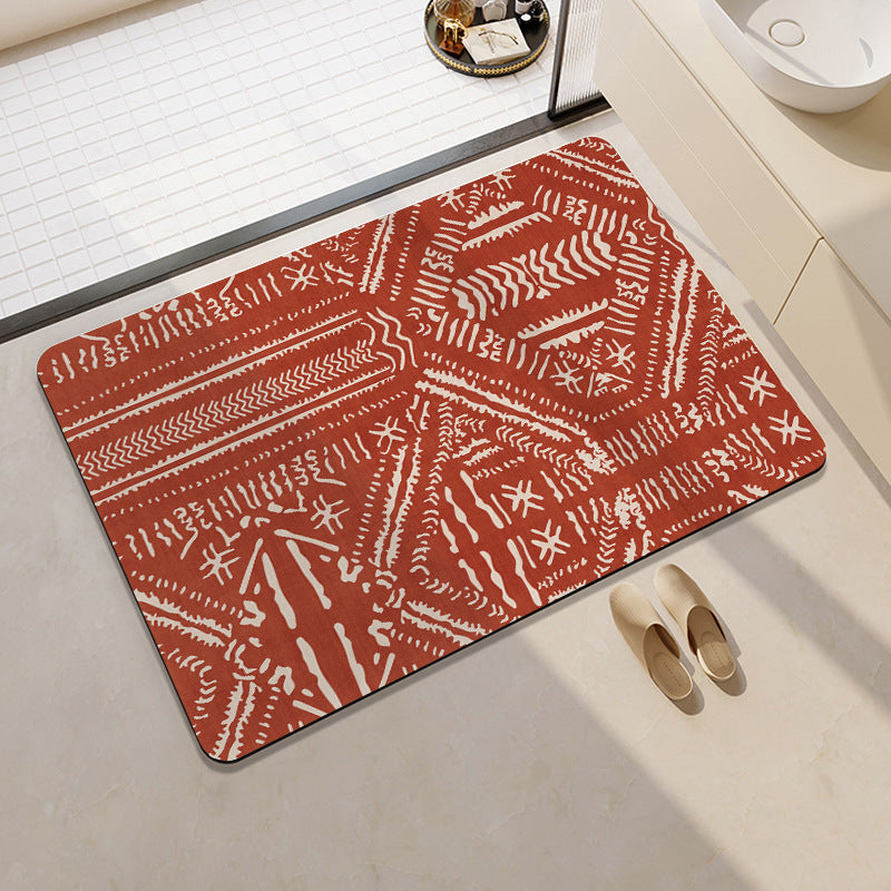 Stylish Geometric Pattern Bathroom Mat Acalora