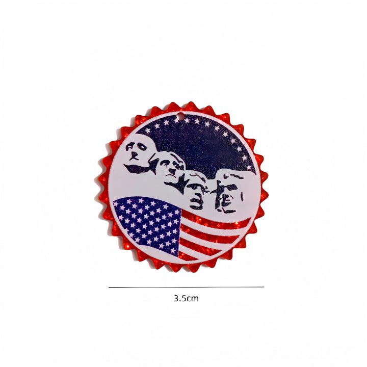 Unisex nan heart-shaped USA flag pendant acrylic with hole Kalsten