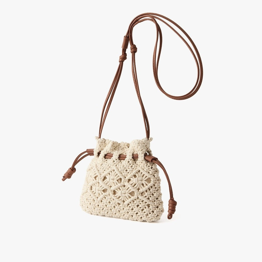 Shoulder bag with refined crochet and leather accents Kalsten