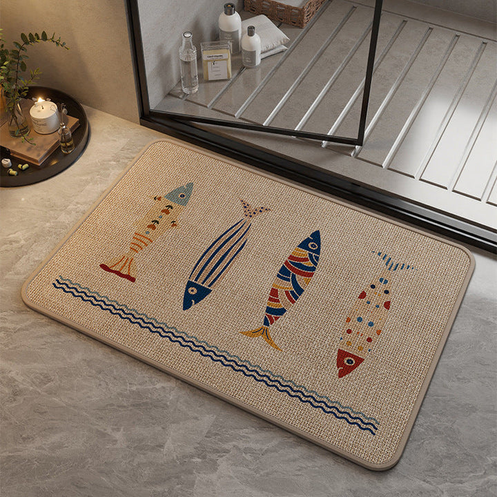 Decorative Cat-Themed Bath Mat Kalsten