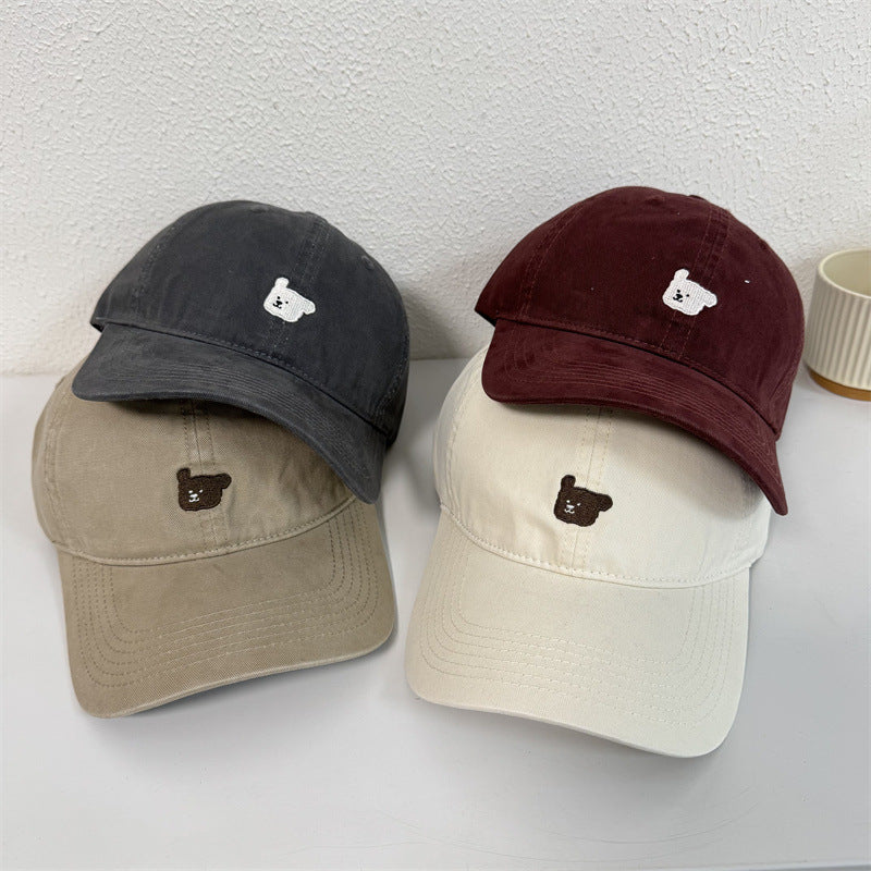 Women's Cute Embroidered Bear Cap Kalsten